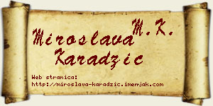 Miroslava Karadžić vizit kartica